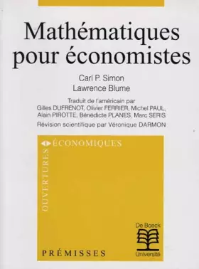 Couverture du produit · Mathématiques pour économistes