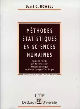 Couverture du produit · Méthode statistique en sciences humaines