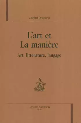 Couverture du produit · L'art et la manière