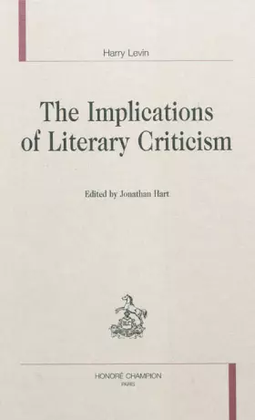 Couverture du produit · The implications of literary criticism