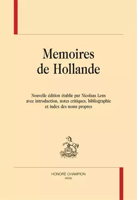 Couverture du produit · MEMOIRES DE HOLLANDE.