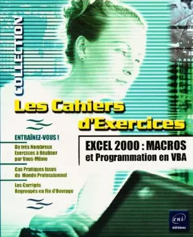 Couverture du produit · Excel 2000 : Macros et programmation en VBA