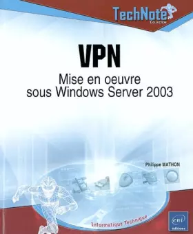Couverture du produit · VPN : Mise en oeuvre sous Windows Server 2003
