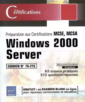 Couverture du produit · Windows 2000 Server - Examen 70-215