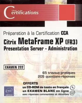 Couverture du produit · Citrix MetaFrame XP (FR3) : Presentation Server - Administration