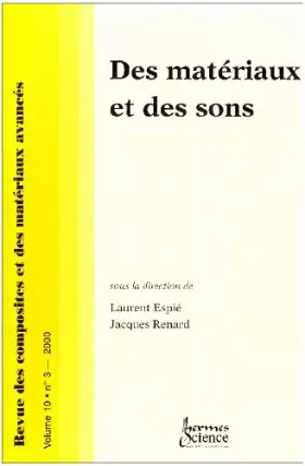Couverture du produit · DES MATERIAUX ET DES SONS