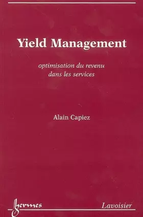 Couverture du produit · Yield management : Optimisation du revenu dans les services