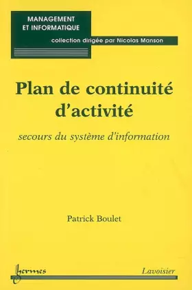 Couverture du produit · Plan de continuité d'activité: Secours du système d'information