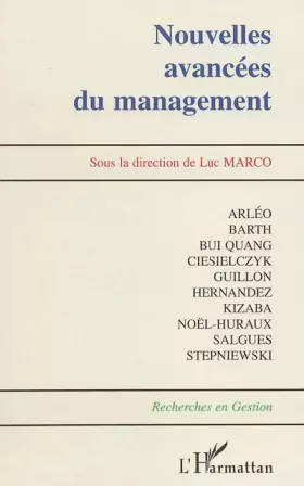Couverture du produit · Nouvelles avancées du management