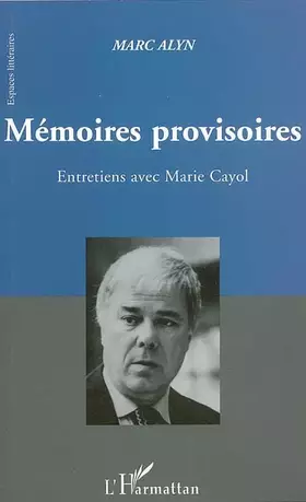 Couverture du produit · Mémoires provisoires