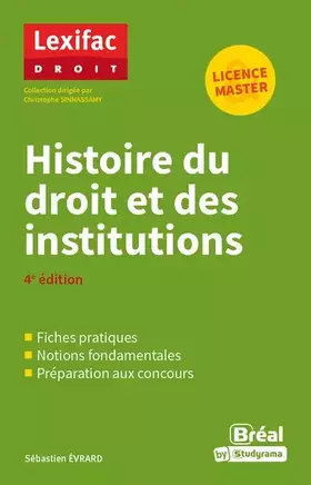 Couverture du produit · Histoire du droit et des institutions: 4e édition