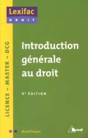 Couverture du produit · Introduction générale au droit : licence, master