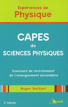 Couverture du produit · Expériences de Physique - CAPES de sciences physiques