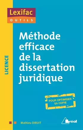 Couverture du produit · Méthode efficace de la dissertation juridique: pour optimiser sa copie
