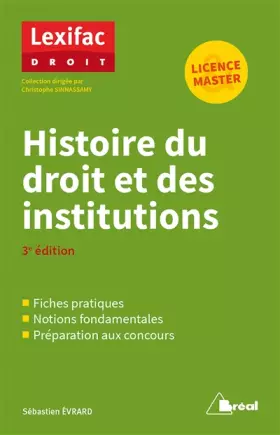 Couverture du produit · Histoire du droit et des institutions