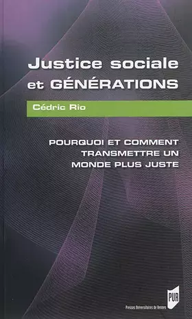Couverture du produit · JUSTICE SOCIALE ET GENERATIONS