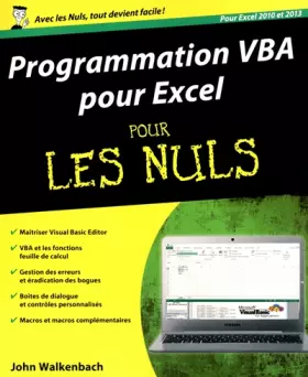 Couverture du produit · Programmation VBA pour Excel 2010 et 2013 Pour les Nuls
