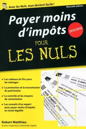 Couverture du produit · Payer moins d'impôts 2015-2016 Pour les Nuls