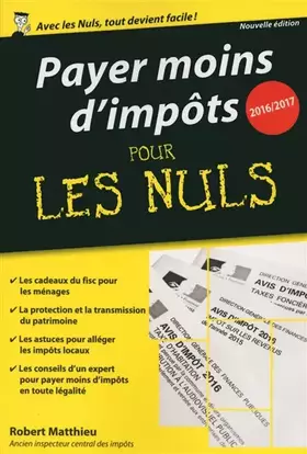 Couverture du produit · Payer moins d'impôts 2016/2017 pour les Nuls poche