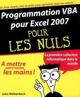 Couverture du produit · Programmation VBA pour Excel 2007