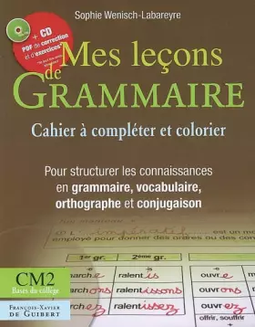 Couverture du produit · Mes leçons de grammaire: CM2-Bases du collège