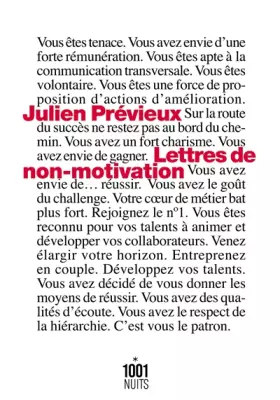 Couverture du produit · Lettres de non-motivation