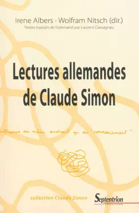 Couverture du produit · Lectures allemandes de Claude Simon