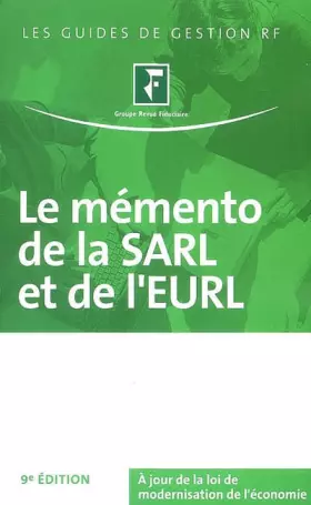 Couverture du produit · Le mémento de la SARL et de l'EURL