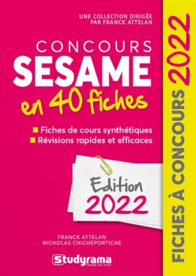Couverture du produit · CONCOURS SESAME EN 40 FICHES: 2022