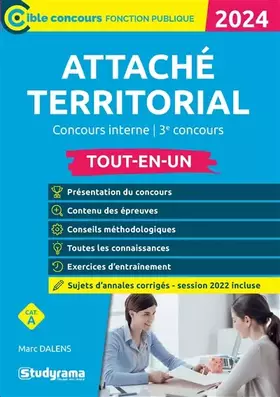 Couverture du produit · Attaché territorial – Concours interne et 3e concours: Tout-en-un