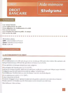Couverture du produit · Droit bancaire