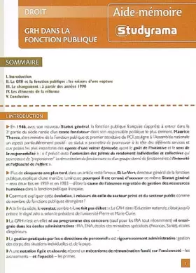 Couverture du produit · Grh dans la fonction publique