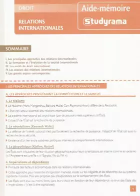 Couverture du produit · Relations internationales