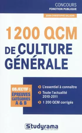 Couverture du produit · 1200 qcm de culture générale a/b