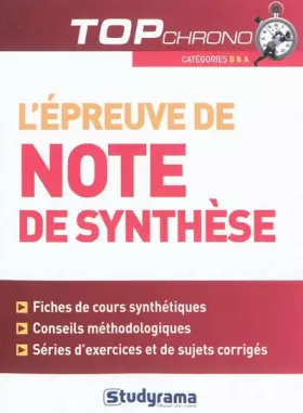 Couverture du produit · L'épreuve de note de synthèse