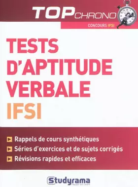 Couverture du produit · Tests d'aptitude verbale IFSI