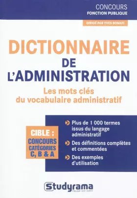 Couverture du produit · Dictionnaire de l'administration