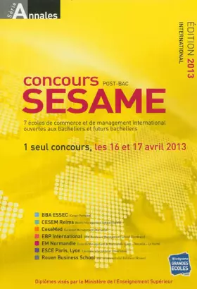 Couverture du produit · Concours SESAME : Annales, sujets et corrigés officiels
