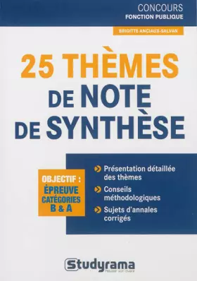 Couverture du produit · 25 thèmes de note de synthèse
