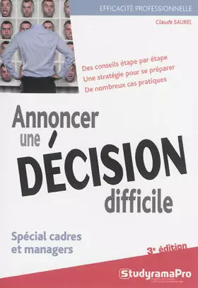 Couverture du produit · Annoncer une décision difficile