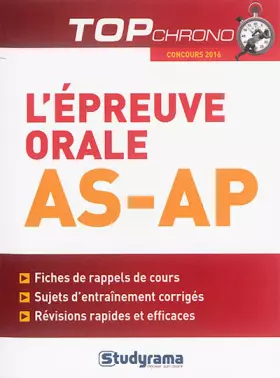 Couverture du produit · L'épreuve orale as-ap concours 2016