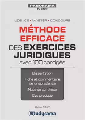 Couverture du produit · Méthode éfficace des exercices juridiques