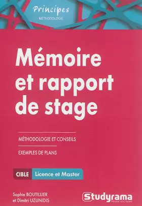 Couverture du produit · Mémoire et rapport de stage : Méthodologie approfondie