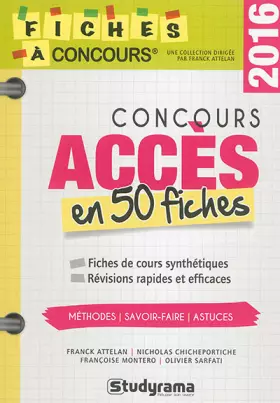 Couverture du produit · Concours accès en 50 fiches 2016