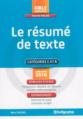 Couverture du produit · Le résumé de texte