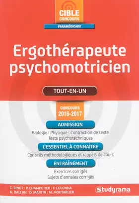Couverture du produit · Ergothérapeute-psychomotricien - Concours 2016-2017