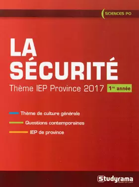 Couverture du produit · La sécurité : Thème iep province 2017 1ere année