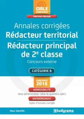 Couverture du produit · Annales corrigées rédacteur territorial