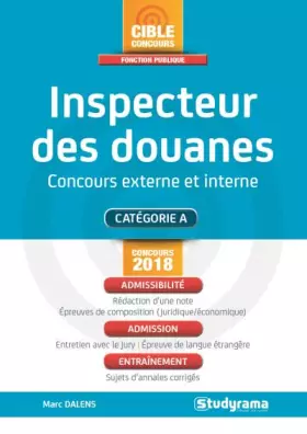 Couverture du produit · Inspecteur des douanes concours 2018
