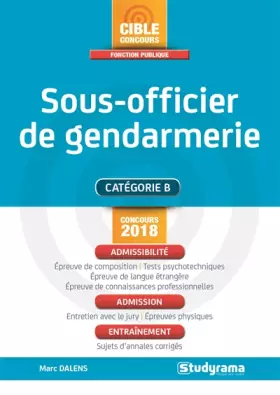 Couverture du produit · Sous-officier de gendarmerie concours 2018